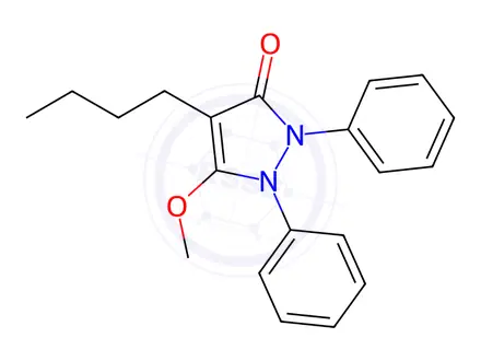 Chemical structure of 4-Butyl-1,2-diphenyl-3-methoxy-3-pyrazolin-5-one