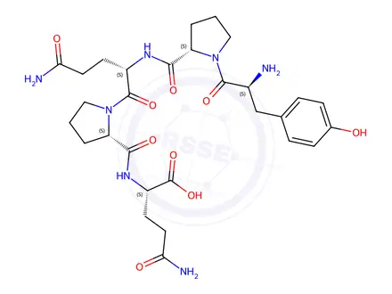Chemical structure of alpha-gliadin (43-47)