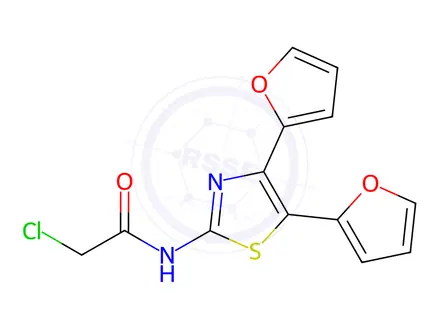 Chemical structure of N-[Bis(furan-2-yl)-1,3-thiazol-2-yl]-2-chloroacetamide