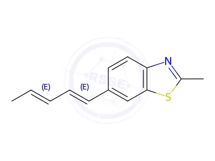 Chemical structure of Benzothiazole, 2-methyl-6-(1,3-pentadienyl)-(6CI)
