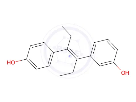Chemical structure of 3,4'-dihydroxy-alpha,beta-diethylstilbene