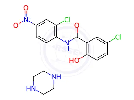 Chemical structure of Niclosamide Piperazine Salt
