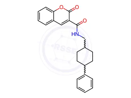 Chemical structure of 2-oxo-N-[(4-phenylcyclohexyl)methyl]chromene-3-carboxamide