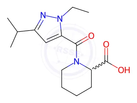 Chemical structure of 1-(1-Ethyl-3-isopropyl-1h-pyrazole-5-carbonyl)piperidine-2-carboxylic acid
