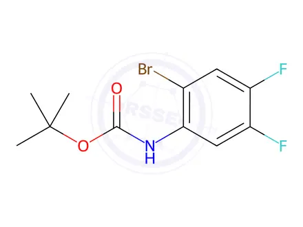 Chemical structure of Carbamic acid, N-(2-bromo-4,5-difluorophenyl)-, 1,1-dimethylethyl ester