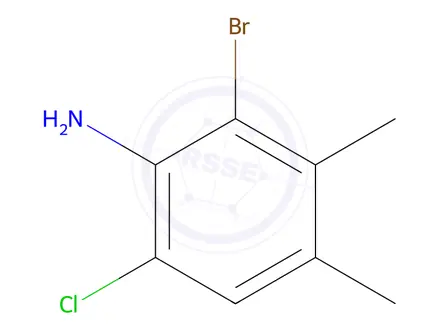 Chemical structure of 2-Bromo-6-chloro-3,4-dimethylaniline