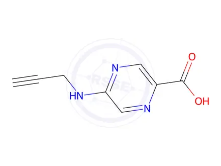 Chemical structure of 5-(Prop-2-yn-1-ylamino)pyrazine-2-carboxylic acid