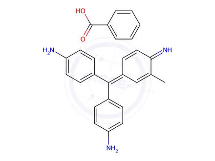 Chemical structure of benzoic acid, compound with 4-[(4-aminophenyl)(4-iminocyclohexa-2,5-dien-1-ylidene)methyl]-o-toluidine (1:1)