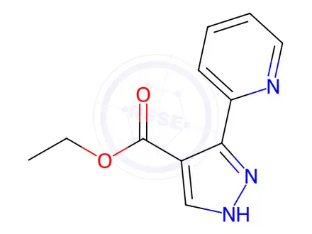 Chemical structure of ethyl 3-(pyridin-2-yl)-1H-pyrazole-4-carboxylate