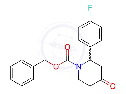 Chemical structure of benzyl 2-(4-fluorophenyl)-4-oxopiperidine-1-carboxylate