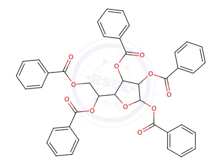 Chemical structure of (2R,3R,4S,5R)-5-((R)-1,2-Bis(benzoyloxy)ethyl)tetrahydrofuran-2,3,4-triyl tribenzoate