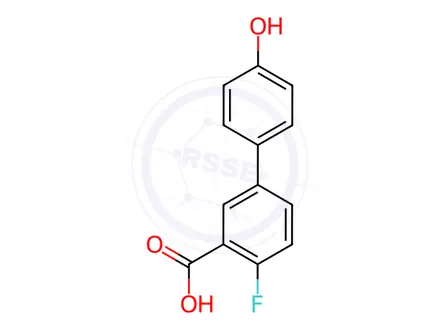 Chemical structure of 2-Fluoro-5-(4-hydroxyphenyl)benzoic acid