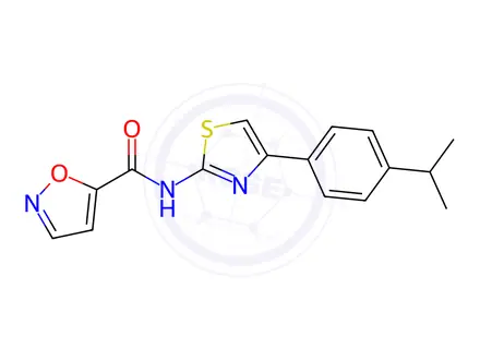 Chemical structure of N-(4-(4-Isopropylphenyl)thiazol-2-yl)isoxazole-5-carboxamide