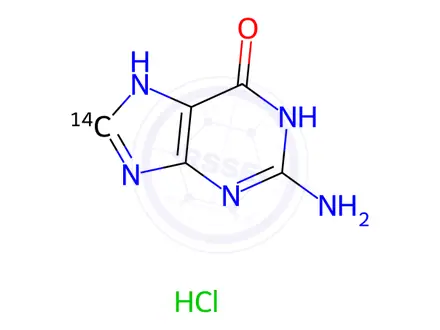 Chemical structure of GUANINE-8-14C HYDROCHLORIDE
