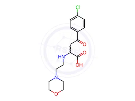 Chemical structure of 4-(4-chlorophenyl)-2-[(2-morpholinoethyl)amino]-4-oxobutanoic acid
