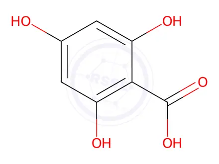 Chemical structure of 2,4,6-trihydroxybenzoic acid