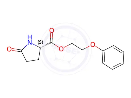 Chemical structure of Proline, 5-oxo-, 2-phenoxyethyl ester