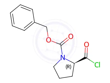Chemical structure of Benzyl (2R)-2-Chlorocarbonylpyrrolidine-1-carboxylate