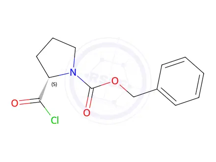 Chemical structure of Benzyl (S)-2-(chlorocarbonyl)pyrrolidine-1-carboxylate