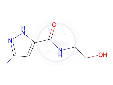 Chemical structure of 3-Amino-N-(2-hydroxyethyl)-1h-pyrazole-5-carboxamide