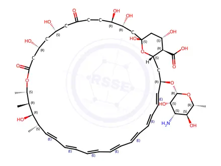 Chemical structure of Amphotericin B, 8,9-dideoxy-10-hydroxy-7-oxo-