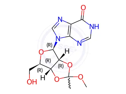Chemical structure of 2',3'-O-(1-Methoxyethylidene)-inosine