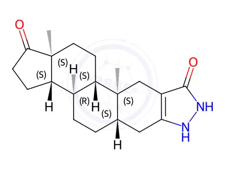Chemical structure of 3'-Hydroxy-5α-androstan[3,2-c]pyrazol-17-one
