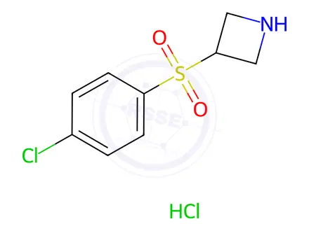 Chemical structure of 3-[(4-Chlorophenyl)sulfonyl]azetidine hydrochloride