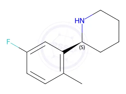 Chemical structure of Piperidine, 2-(5-fluoro-2-methylphenyl)-, (2S)-