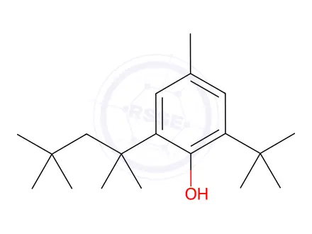 Chemical structure of 2-(1,1-Dimethylethyl)-4-methyl-6-(1,1,3,3-tetramethylbutyl)phenol