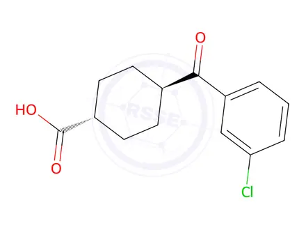 Chemical structure of trans-4-(3-Chlorobenzoyl)cyclohexane-1-carboxylic acid