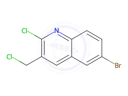 Chemical structure of 948290-77-5 6-Bromo-2-chloro-3-(chloromethyl)quinoline DTXSID20588976