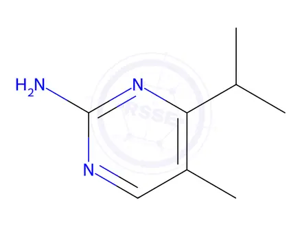 Chemical structure of 2-Pyrimidinamine,5-methyl-4-(1-methylethyl)-(9CI)