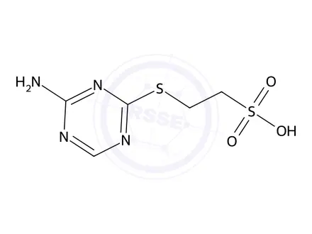 Chemical structure of 2-(4-Amino-1,3,5-triazin-2-yl)sulfanylethanesulfonic Acid Potassium Salt
