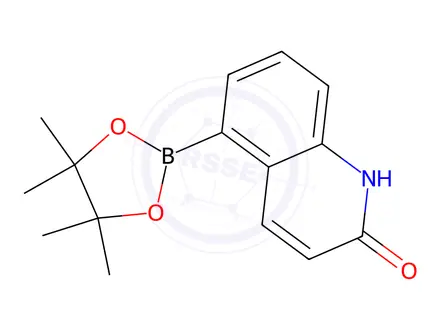 Chemical structure of 5-(4,4,5,5-Tetramethyl-1,3,2-dioxaborolan-2-yl)quinolin-2(1H)-one