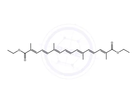 Chemical structure of (2E,4E,6E,8E,10E,12E,14E)-Diethyl 2,6,11,15-tetramethylhexadeca-2,4,6,8,10,12,14-heptaenedioate