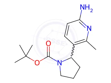 Chemical structure of tert-Butyl 2-(6-amino-2-methylpyridin-3-yl)pyrrolidine-1-carboxylate
