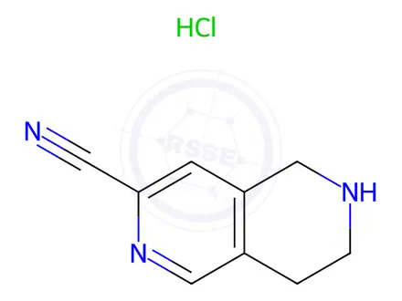 Chemical structure of 2,6-Naphthyridine-3-carbonitrile, 5,6,7,8-tetrahydro-, hydrochloride (1:1)