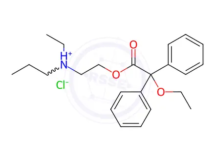 Chemical structure of Acetic acid, 2,2-diphenyl-2-ethoxy-, (2-(N-ethyl-N-propylamino)ethyl) ester, hydrochloride