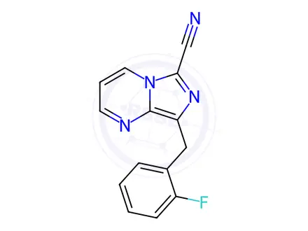 Chemical structure of 8-(2-fluorobenzyl)imidazo[1,5-a]pyrimidine-6-carbonitrile