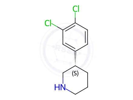 Chemical structure of (3S)-3-(3,4-dichlorophenyl)piperidine