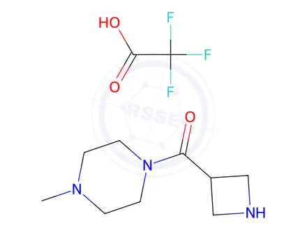 Chemical structure of azetidin-3-yl(4-methylpiperazin-1-yl)methanone 2,2,2-trifluoroacetate