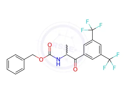 Chemical structure of Benzyl [2-(3,5-Bis(trifluoromethyl)phenyl)-1-methyl-2-oxo-ethyl]carbamate