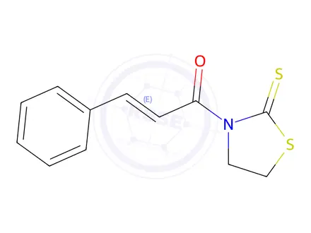 Chemical structure of (E)-3-Phenyl-1-(2-thioxothiazolidin-3-yl)prop-2-en-1-one