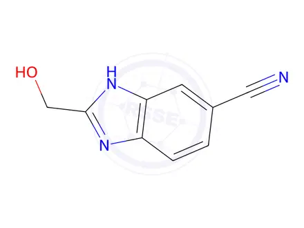Chemical structure of 1H-Benzimidazole-5-carbonitrile,2-(hydroxymethyl)-(9CI)