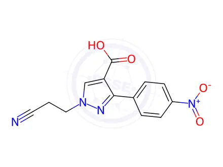 Chemical structure of 1-(2-Cyanoethyl)-3-(4-nitrophenyl)-1h-pyrazole-4-carboxylic acid