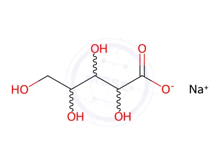 Chemical structure of D-arabinonic acid, sodium salt