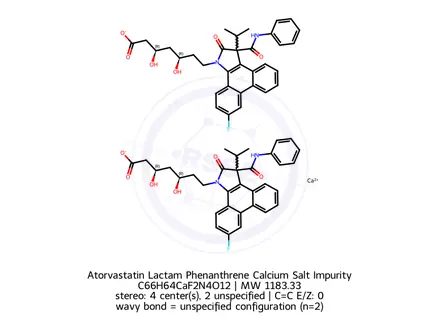 Chemical structure of Atorvastatin Lactam Phenanthrene Calcium Salt Impurity