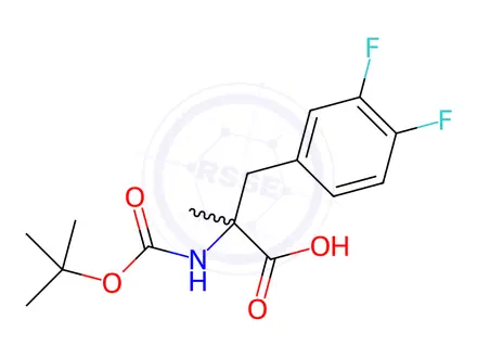 Chemical structure of N-Boc-3,4-difluoro-a-methyl-DL-phenylalanine