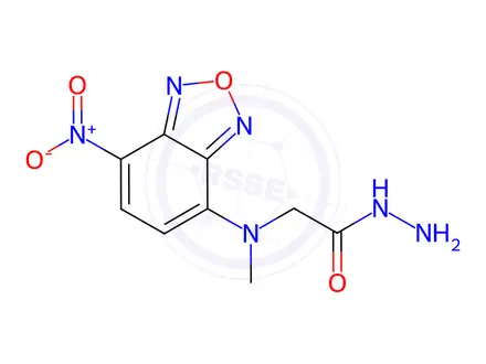 Chemical structure of NBD-CO-Hz [4-(N-Hydrazinocarbonylmethyl-N-methylamino)-7-nitro-2,1,3-benzoxadiazole]